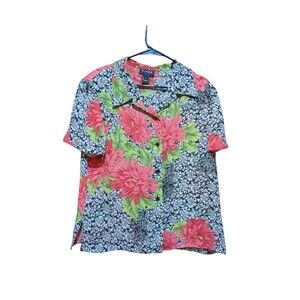 Virgo Woman's Beautiful Button Up Blouse Size 16  Floral